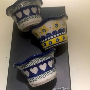 SOLD*********3 Polish Pottery 1/2 cup size little bowls